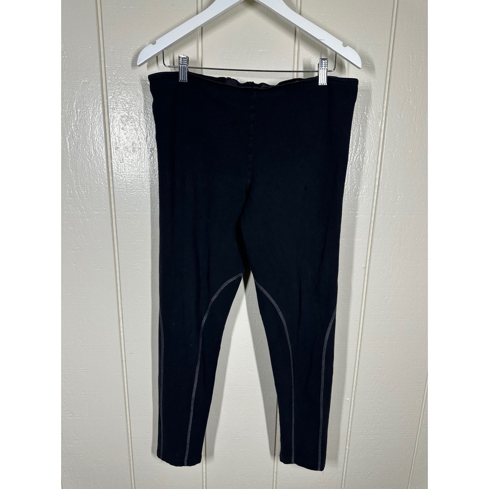 Norma Kamali Leggings Womens L Black NK110305 Athletic Contrast Stitching